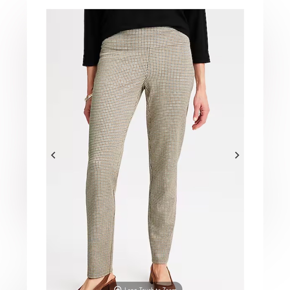 J. Jill Graham Cracker Multi Checkered Slim‎ Leg Pants L